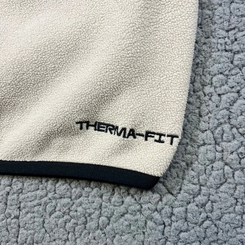 Nike Therma-FIT Fleece Vest Mens‎ XS Cream Black Full Zip DQ5105-206